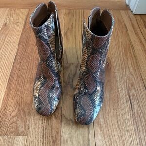 Faux snake skin boots